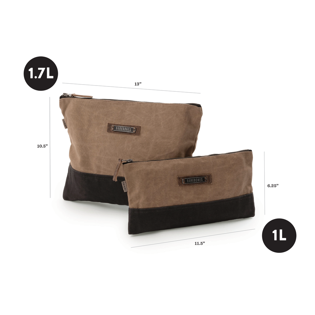 Barebones - Neelum Zipper Pouch Bag - Waxed Canvas Bag