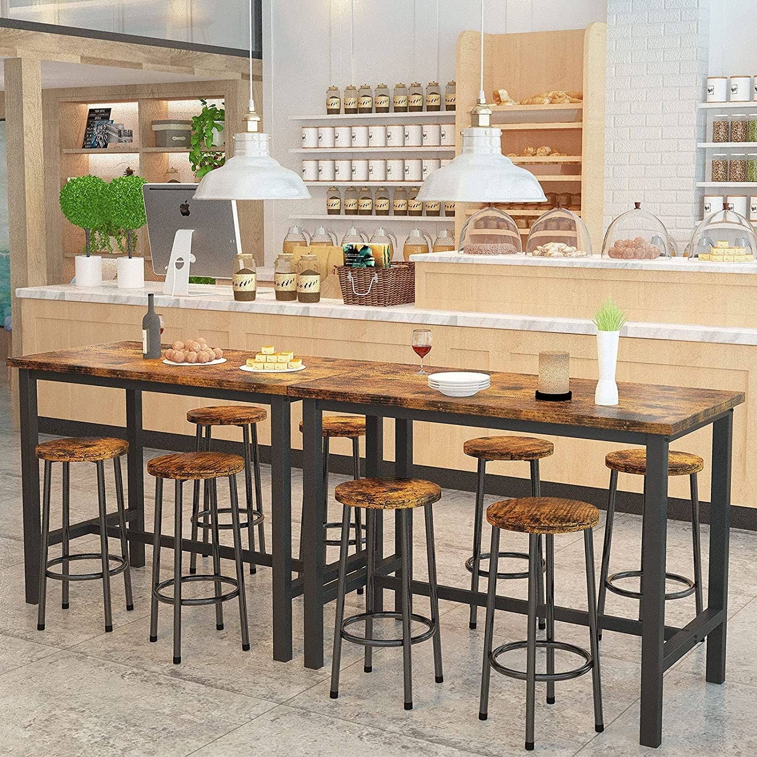 Industrial Counter Height Bar Table and Chairs