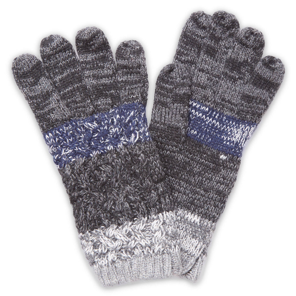 Hana - Stripe  Print Cable Knit Pattern Winter Knit Gloves