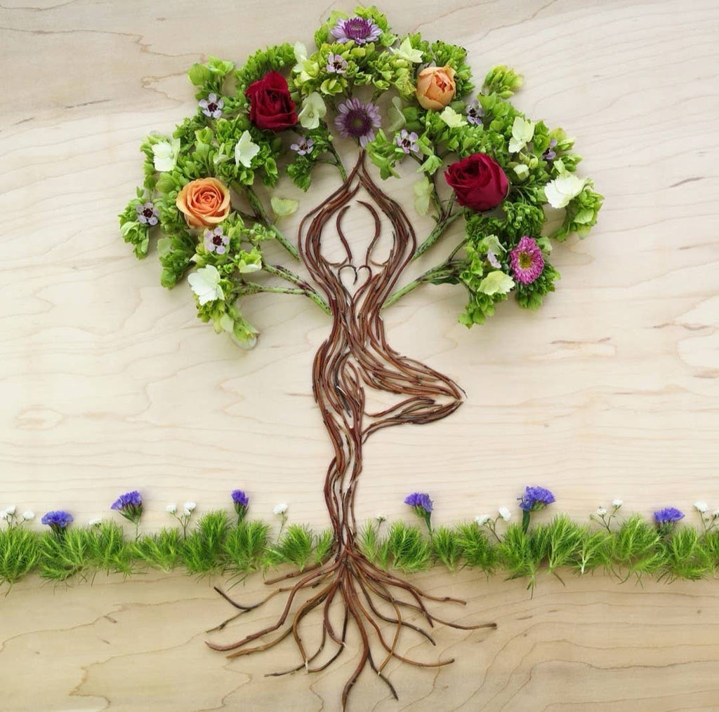 Sarah Smiles Creations - Tree Spirit • Floral Greeting Card • Yoga Tree Pose