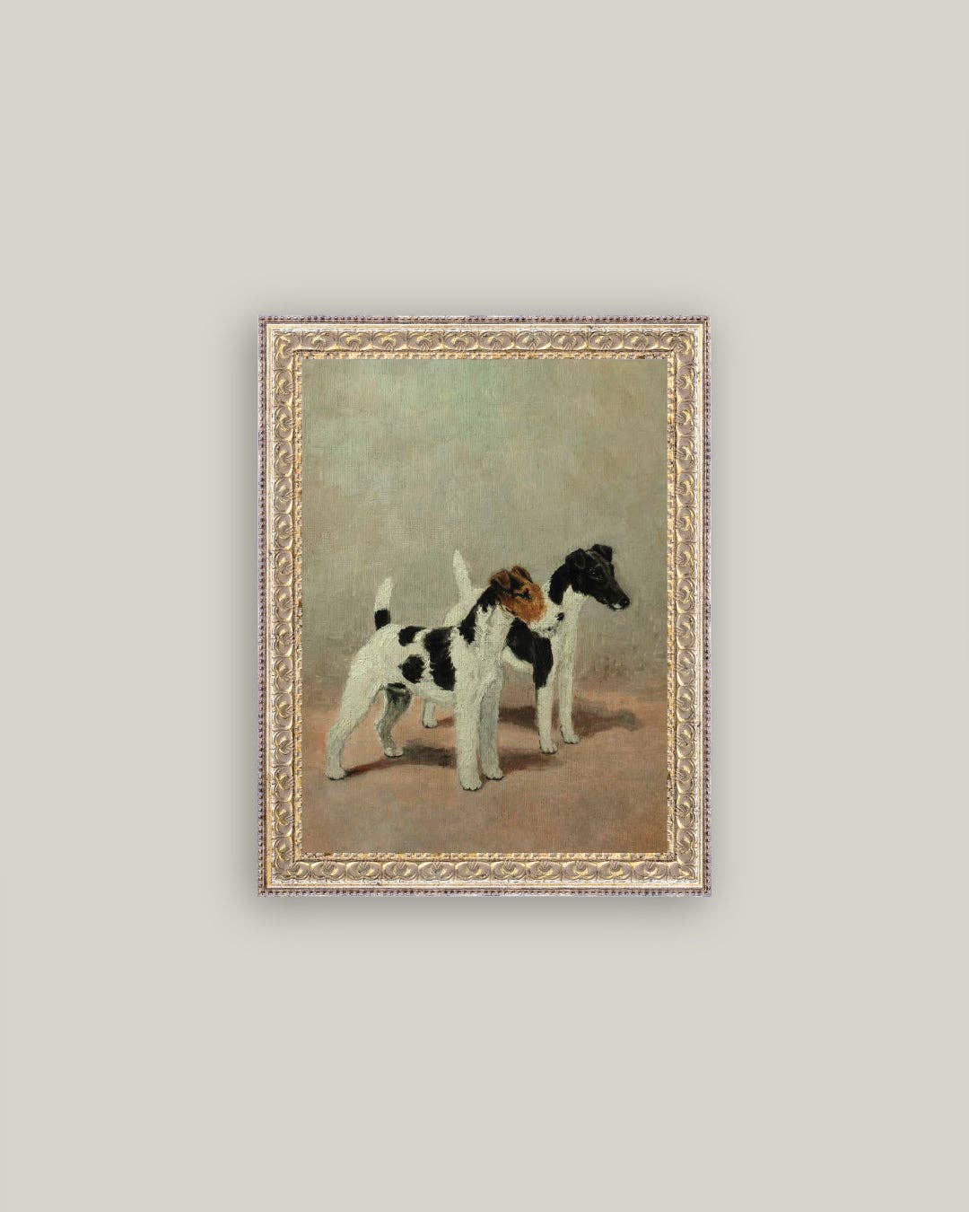 Petal Lane Home - Two Fox Terriers Framed Antique Art