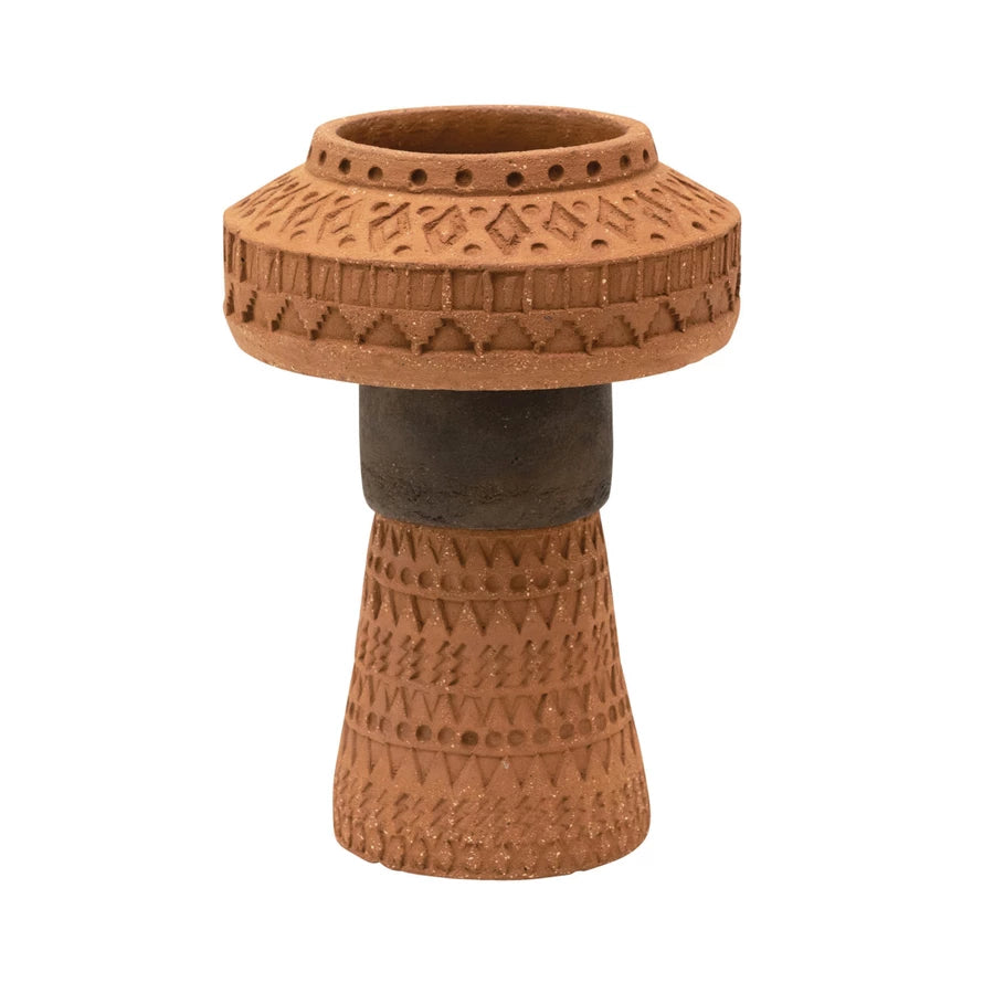 Bloomingville - Handmade Debossed Terra-Cotta Vase