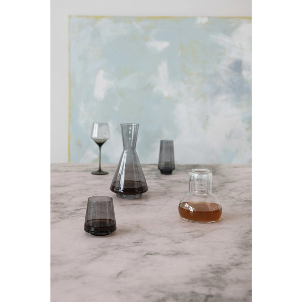 Creative Co-op - Wine Glass, Smoke Color