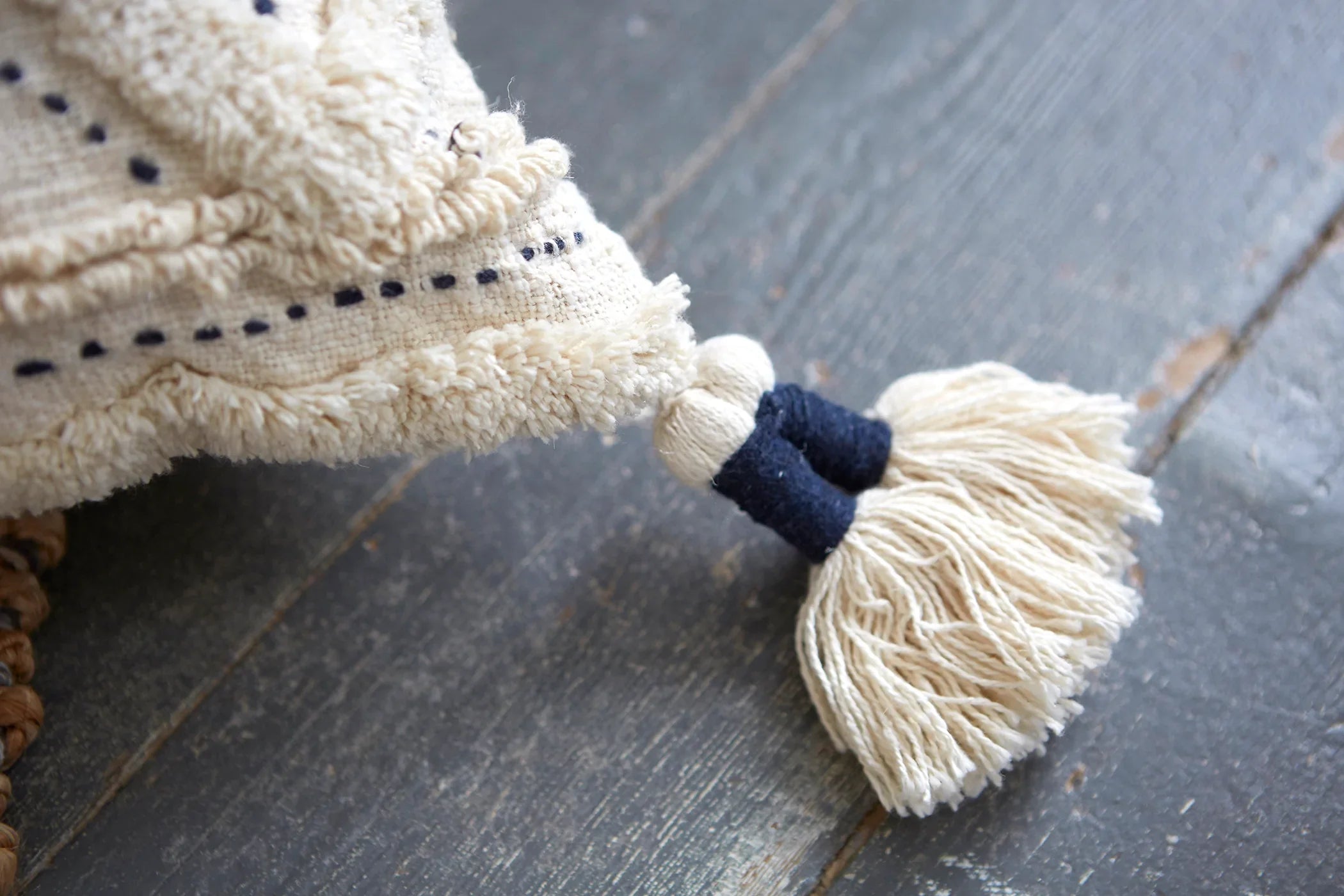 Patina Vie - Amalfi Coast - Mini Diamond Tufted Cotton Slub Square Pillow