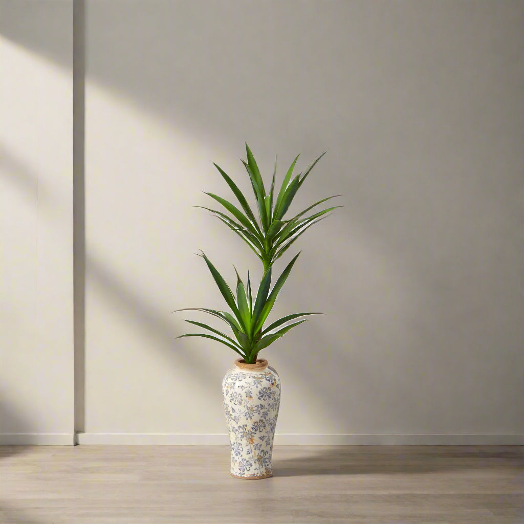 44” Double Yucca Artificial Plant in Designer Planter