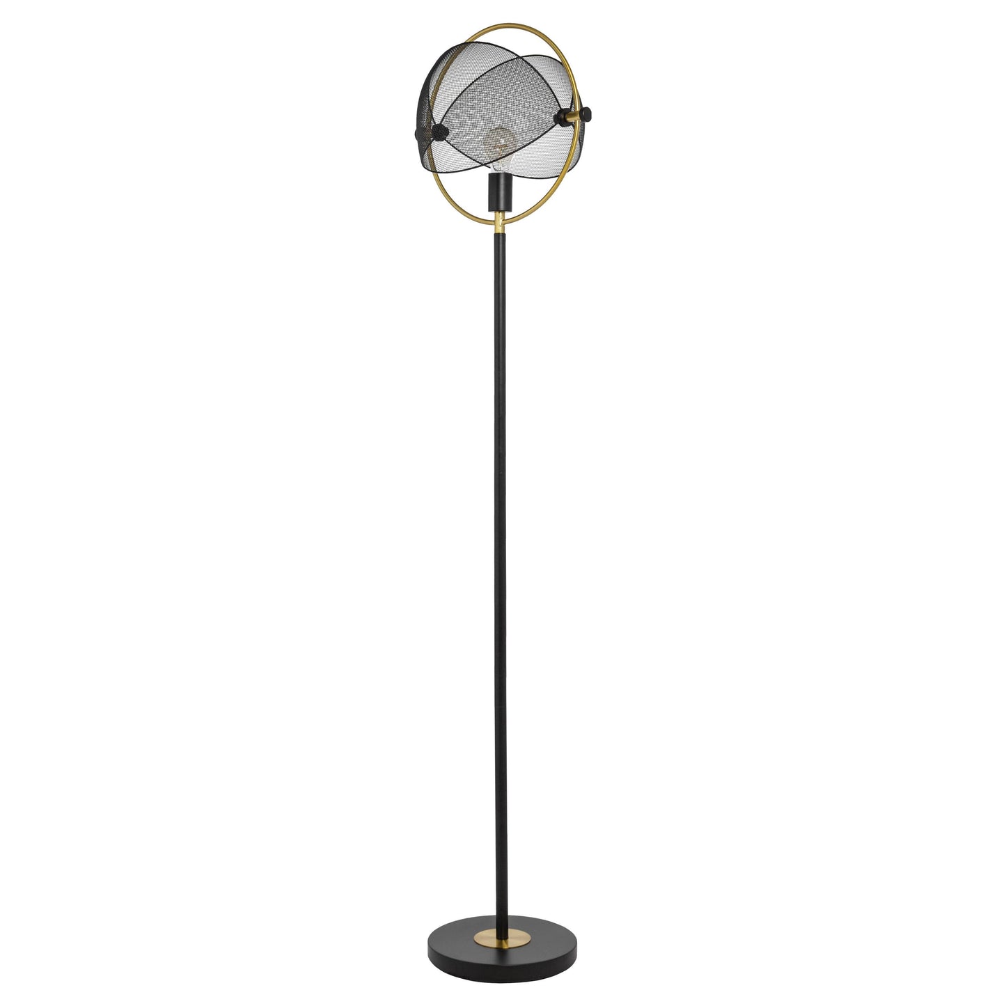 Hendrickson Black & Gold Industrial Metal Floor Lamp - 63.25"H