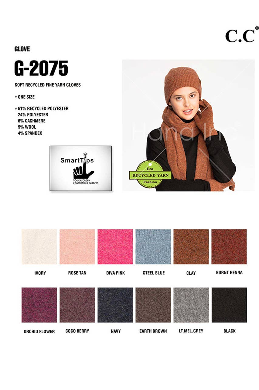 Hana - C.C Soft Recycled Fine Yarn Gloves