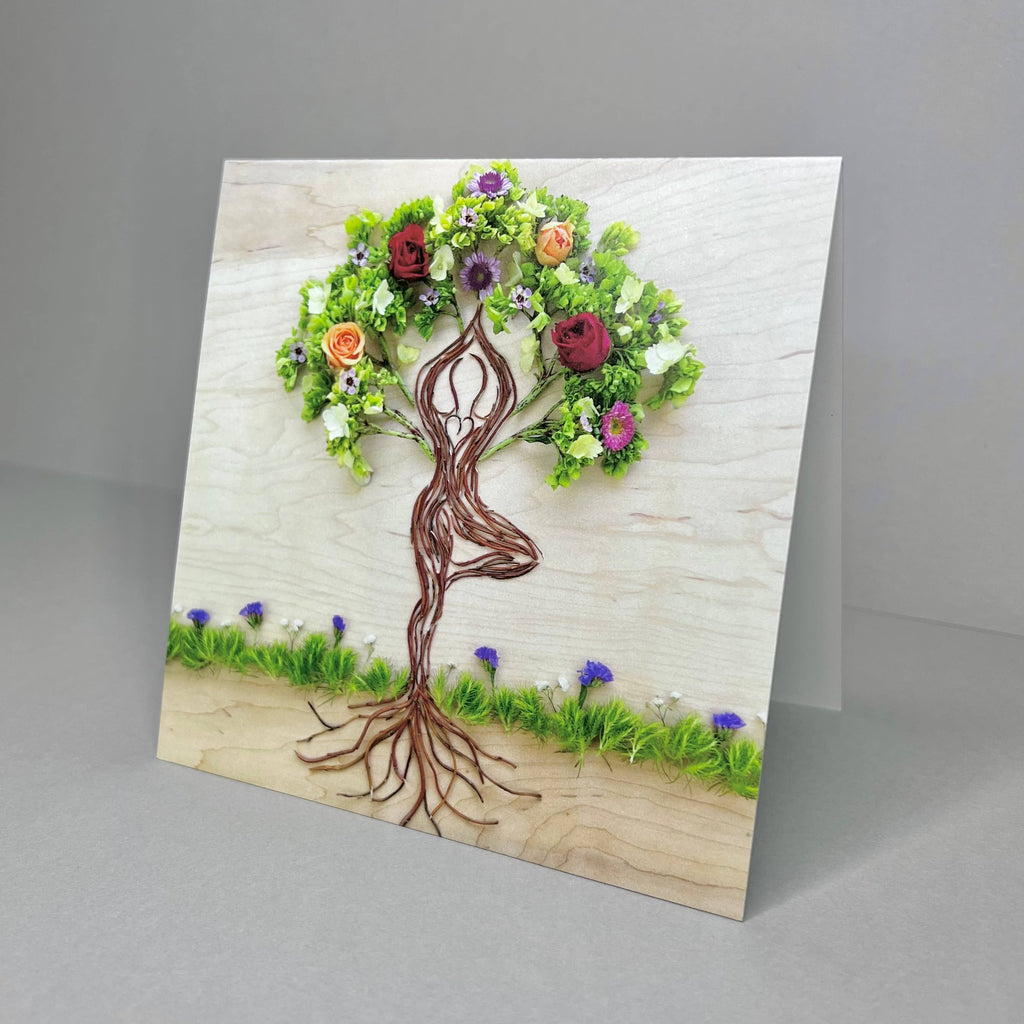 Sarah Smiles Creations - Tree Spirit • Floral Greeting Card • Yoga Tree Pose