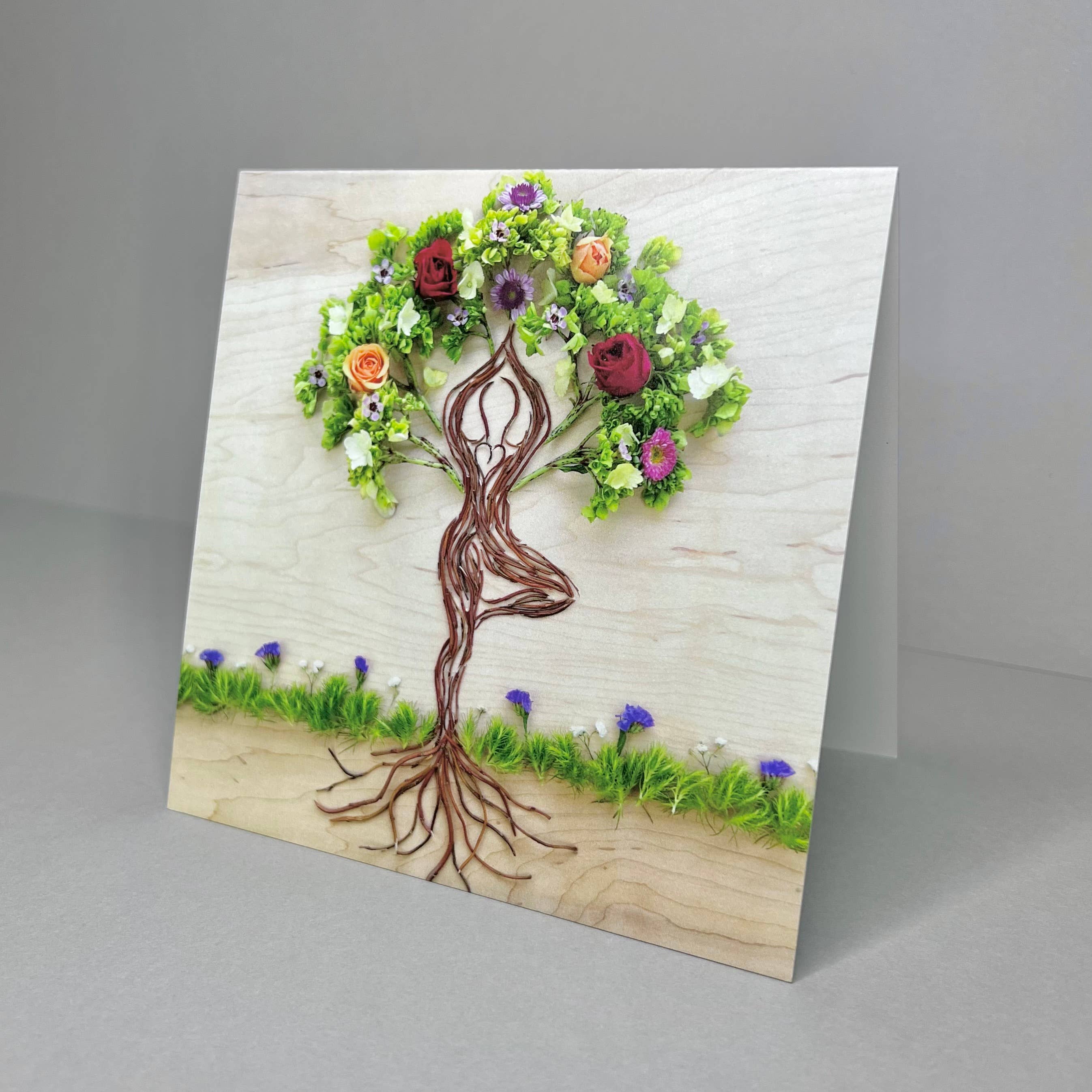 Sarah Smiles Creations - Tree Spirit • Floral Greeting Card • Yoga Tree Pose