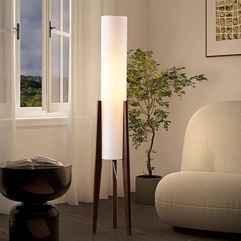 VIVZONE - 51'' Tall Solid Wood Standing Lamp Floor Lamp