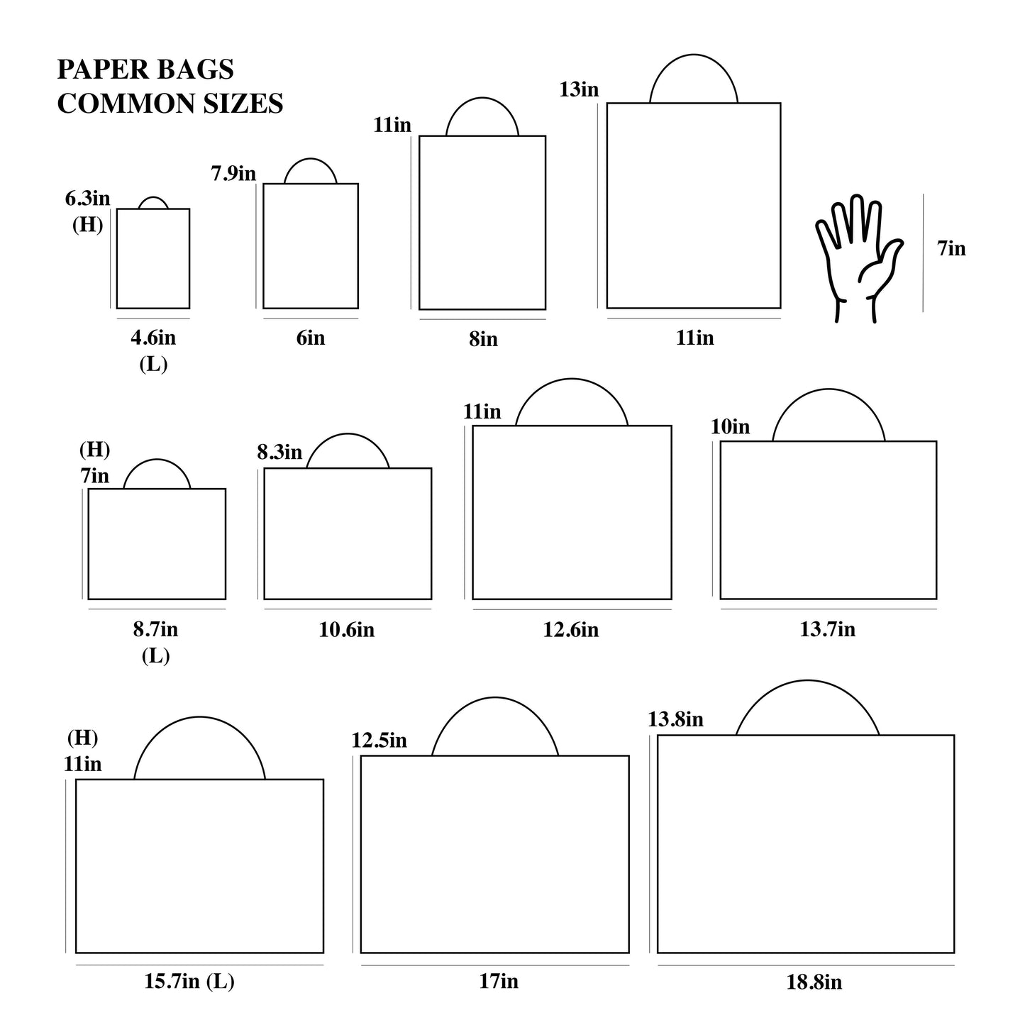 White with Black Border Paper Gift Bag