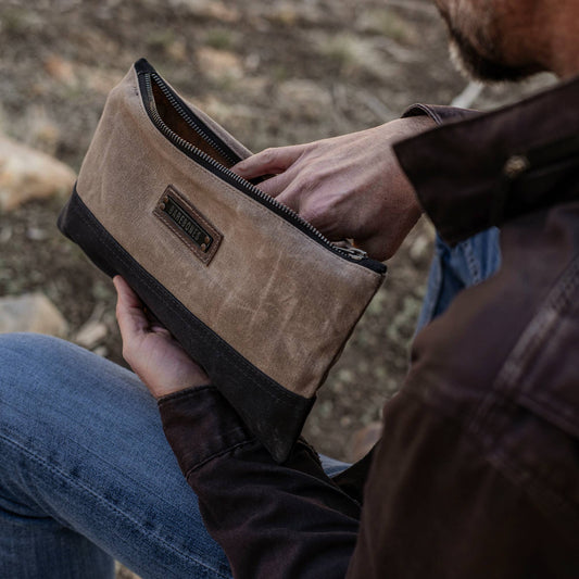 Barebones - Neelum Zipper Pouch Bag - Waxed Canvas Bag