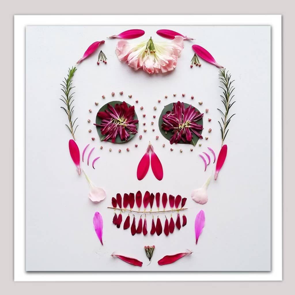 Sarah Smiles Creations - Sugar Skull • Botanical Greeting Card • Day of the Dead