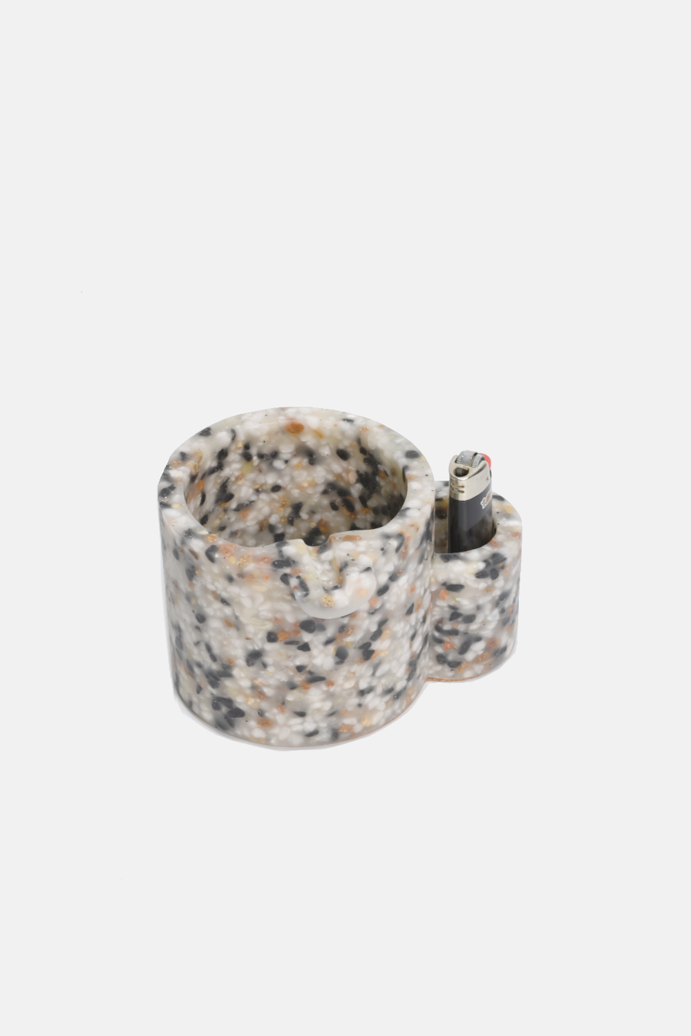 Curated Basics - Large Terrazzo Ashtray with Lighter Holder