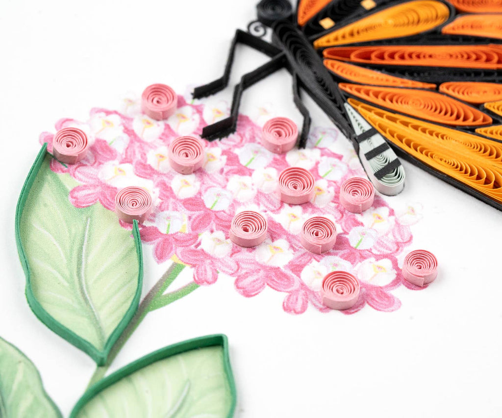 Quilling Card - Quilled Monarch Milkweed Butterfly Greeting Card