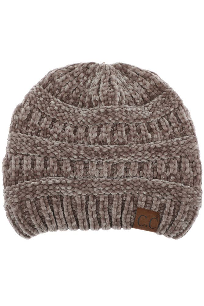 Hana - C.C Ribbed Chenille Soft Beanie Winter Hat