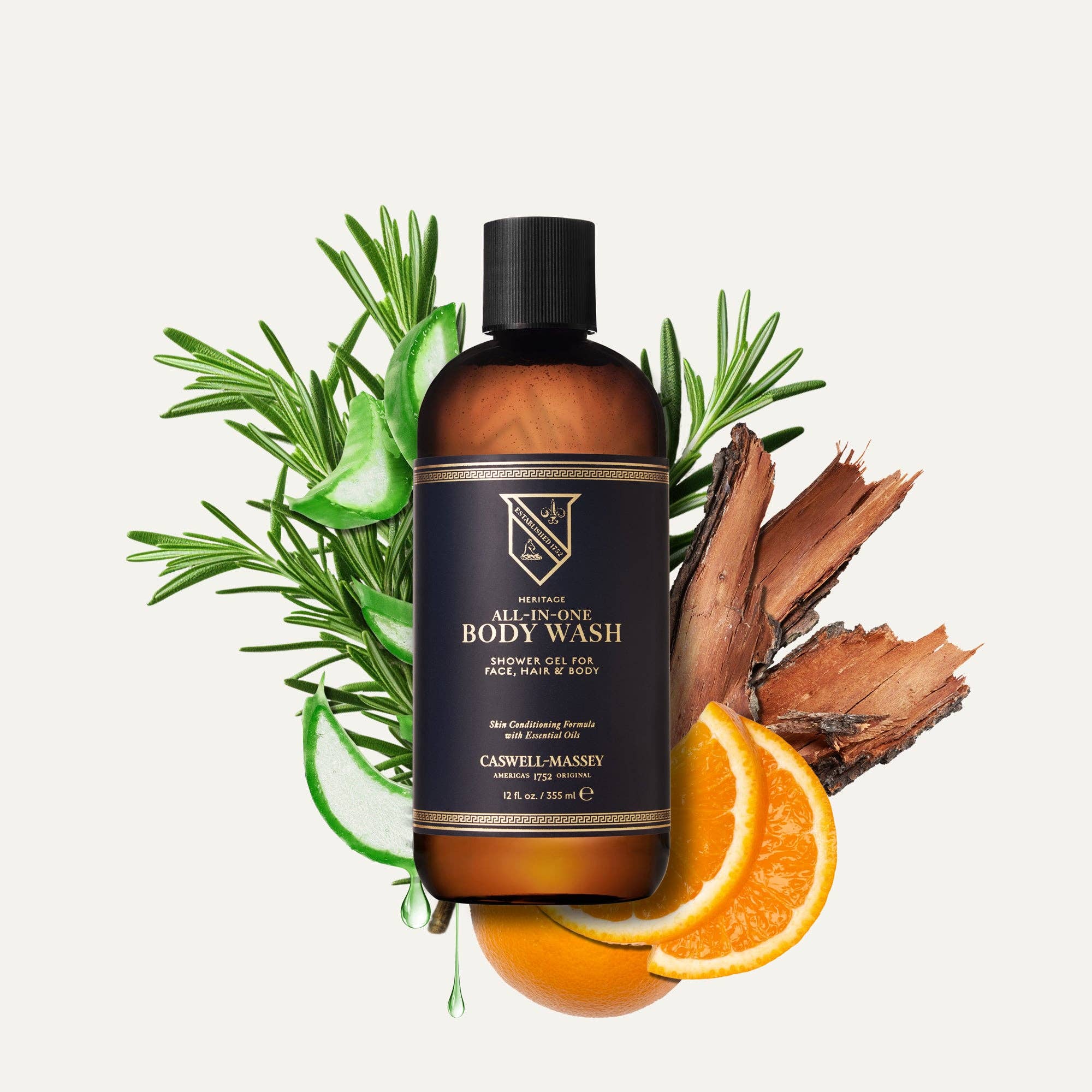 Caswell-Massey - All-in-One Hair Face and Body Wash, Citrus & Herbal, 12oz