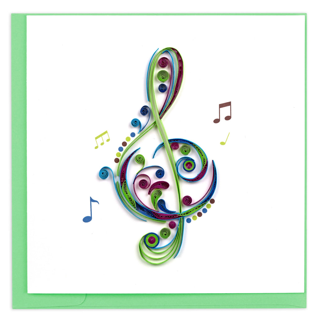 Quilling Greeting Card - Quilled Treble Clef