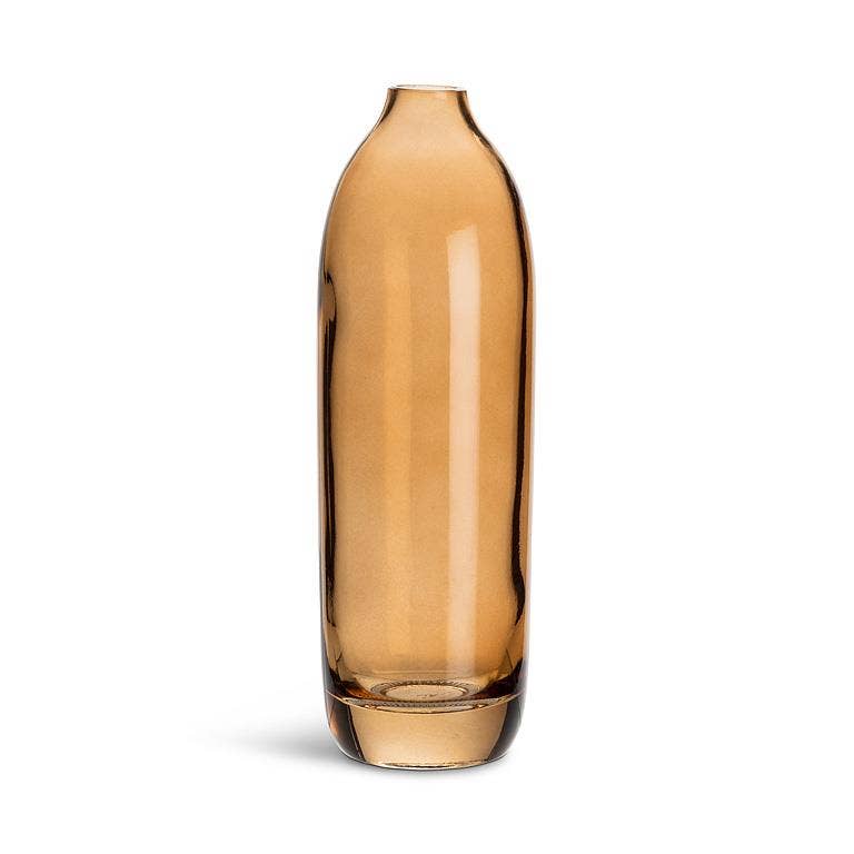 Abbott - Tall Vase-Dark Amber-7.5"H