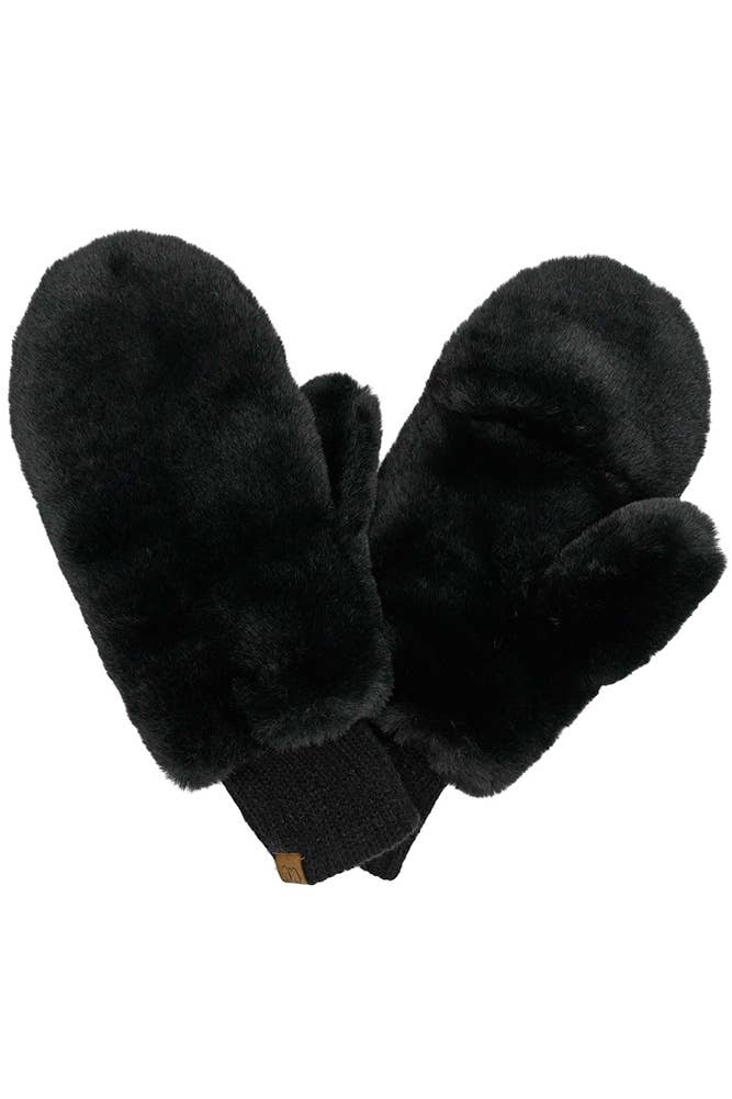 Faux Fur Mittens with Shepherd Lining