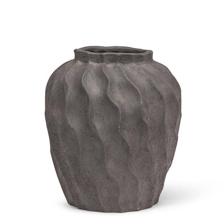 Abbott - Textured Urn Vase-Dark Grey-13.5"H