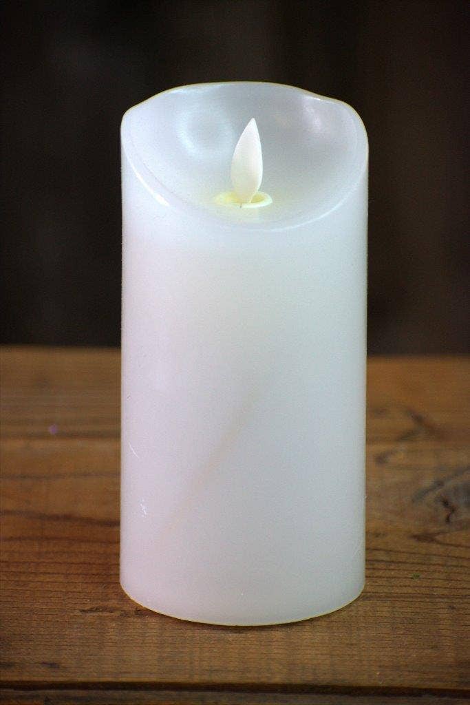 White Timered Moving Flame LED Candle 3x6in