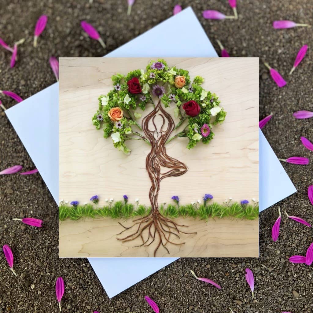 Sarah Smiles Creations - Tree Spirit • Floral Greeting Card • Yoga Tree Pose