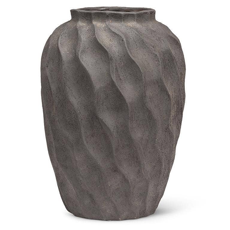 Abbott - Textured Urn Vase-Dark Grey-13.5"H