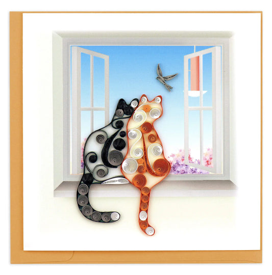 Quilling Greeting Card - Two Cats