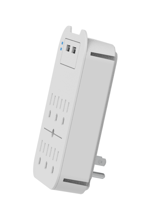 Charge Surge Protector, 6 Outlets/2 USB Ports - Retail Pack