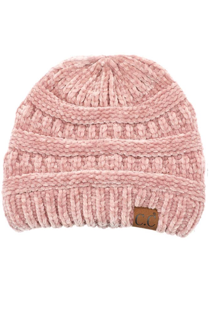 Hana - C.C Ribbed Chenille Soft Beanie Winter Hat