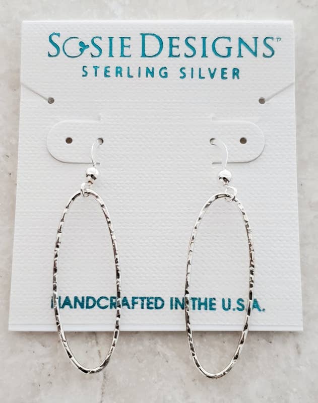 Sosie Designs - Silver 925 - Large Diamond Cut Oval Earrings