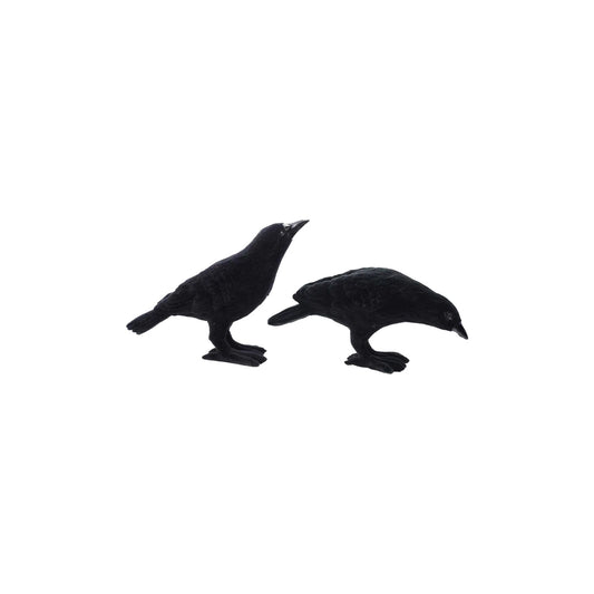 Flocked Resin Crow  - Black