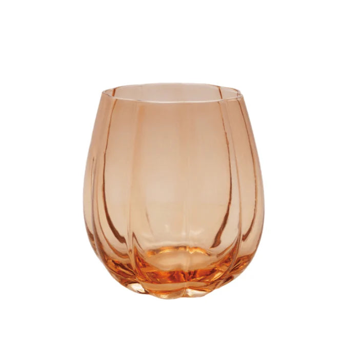 Creative Co-Op - Stemless Pumpkin Shaped Wine Glass (22 oz.)