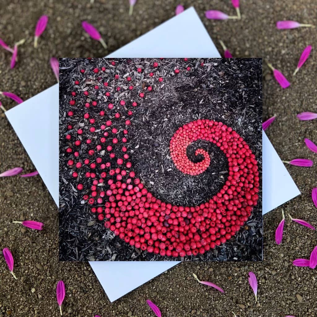 Sarah Smiles Creations - Hawthorn Berry Spiral • Botanical Greeting Card • Nature Art