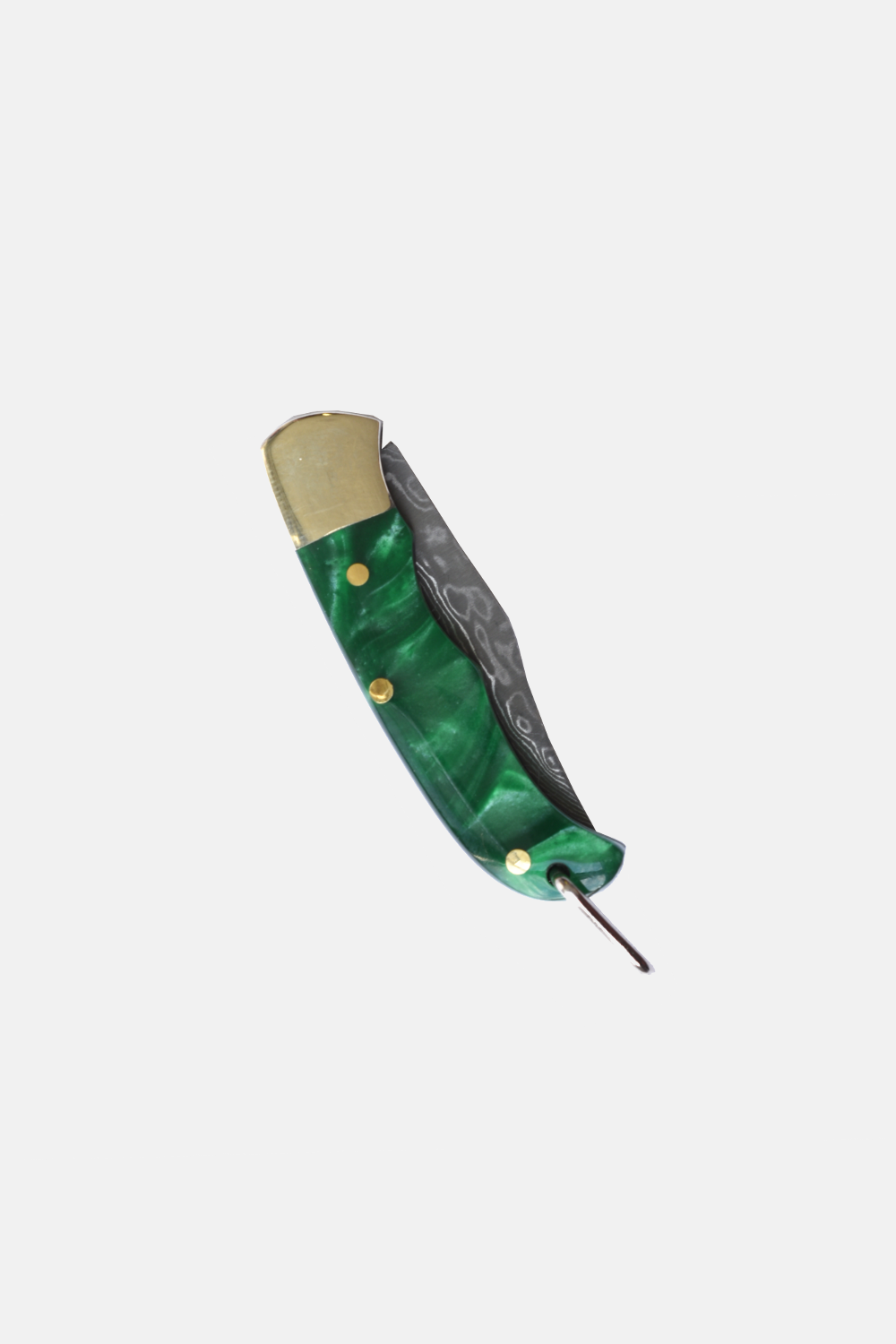 Curated Basics - Green Resin Inlay Folding Knife