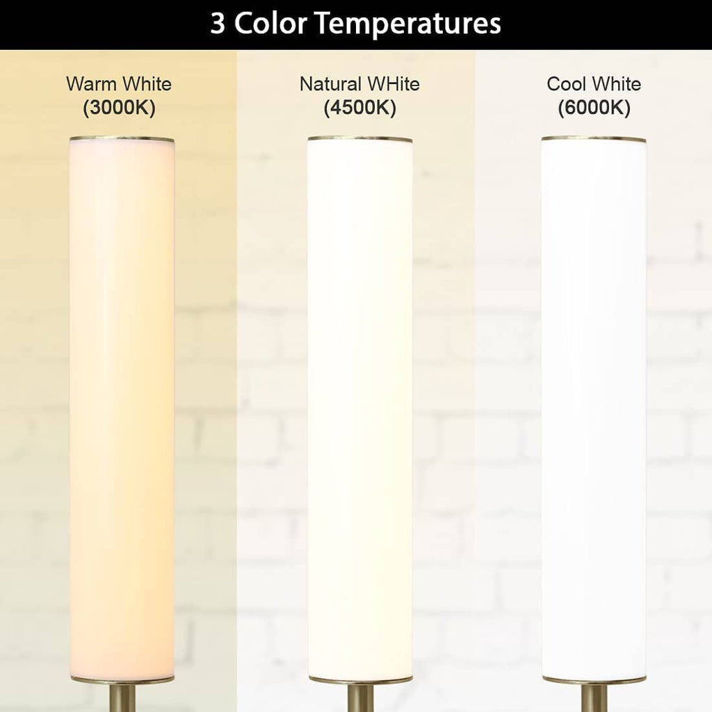 LED Cylinder Floor Lamp with Remote Control - Antique Brass