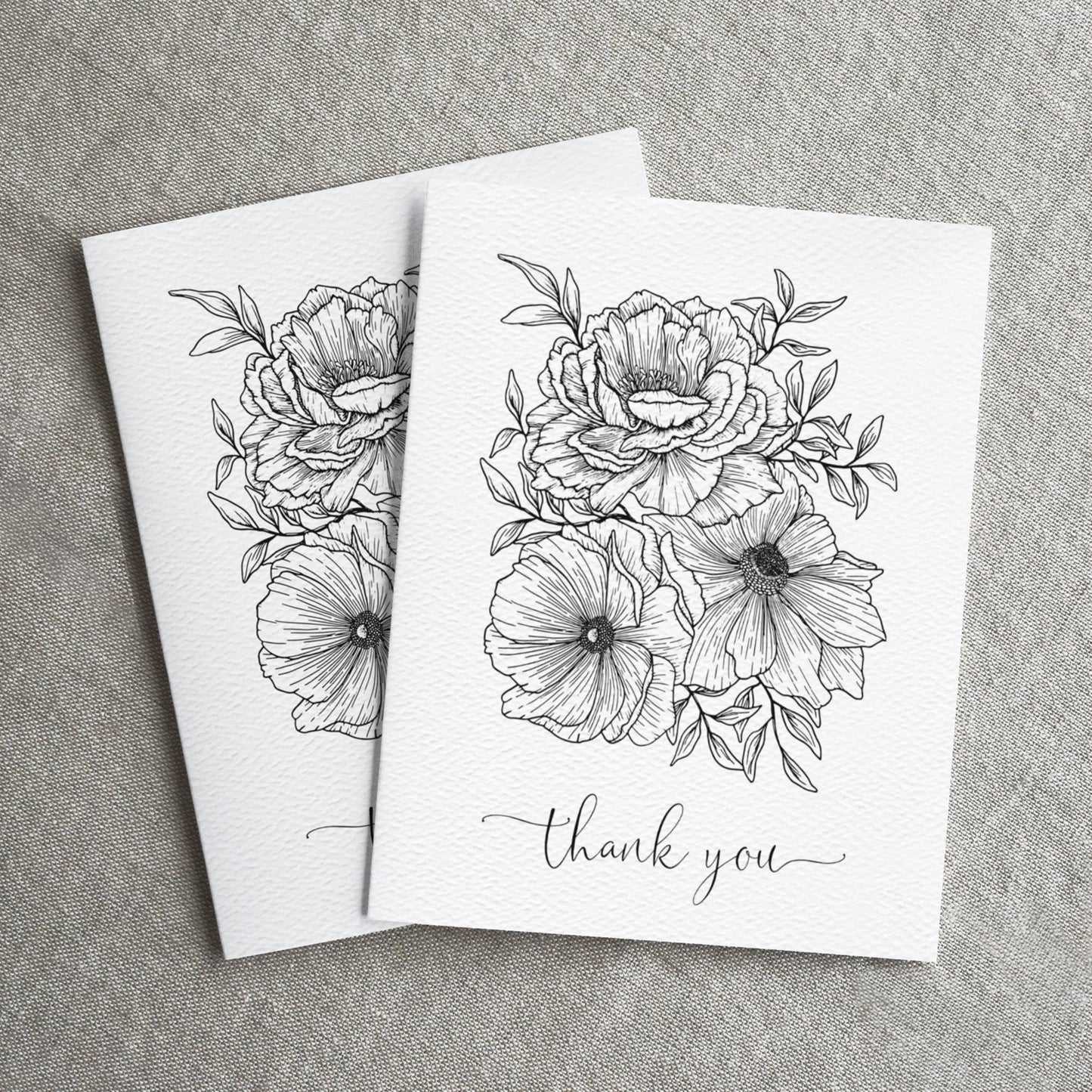 Elegant Plant Thank You Card, Botanical Card, Thanks