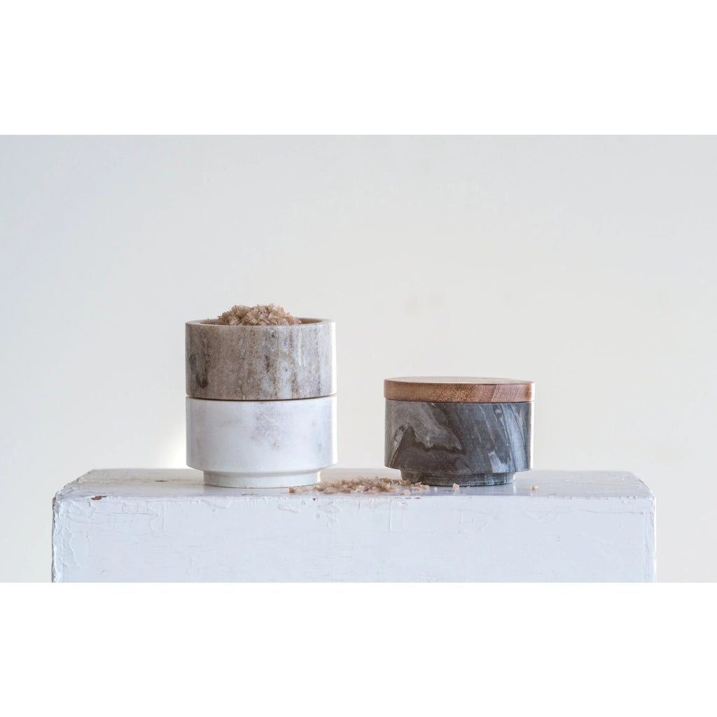 Creative Co-Op - Stacking Pinch Pots w/ Wood Lid