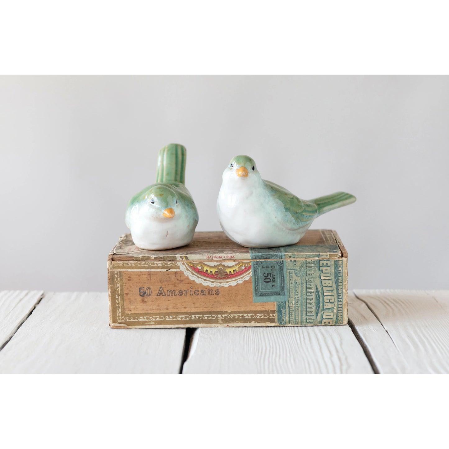 Creative Co-op Stoneware Bird, Green (2 styles)