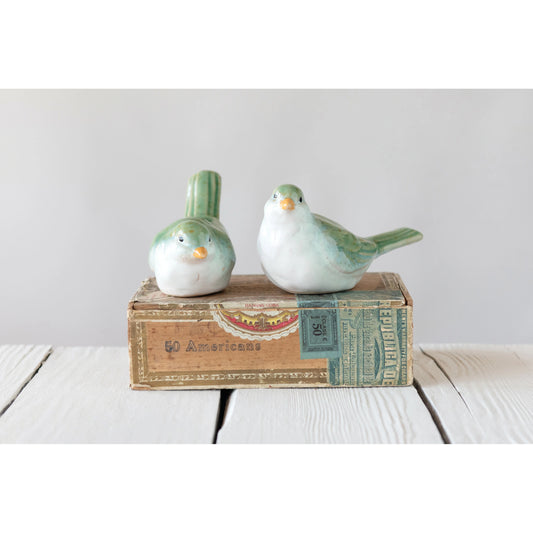Creative Co-op Stoneware Bird, Green (2 styles)