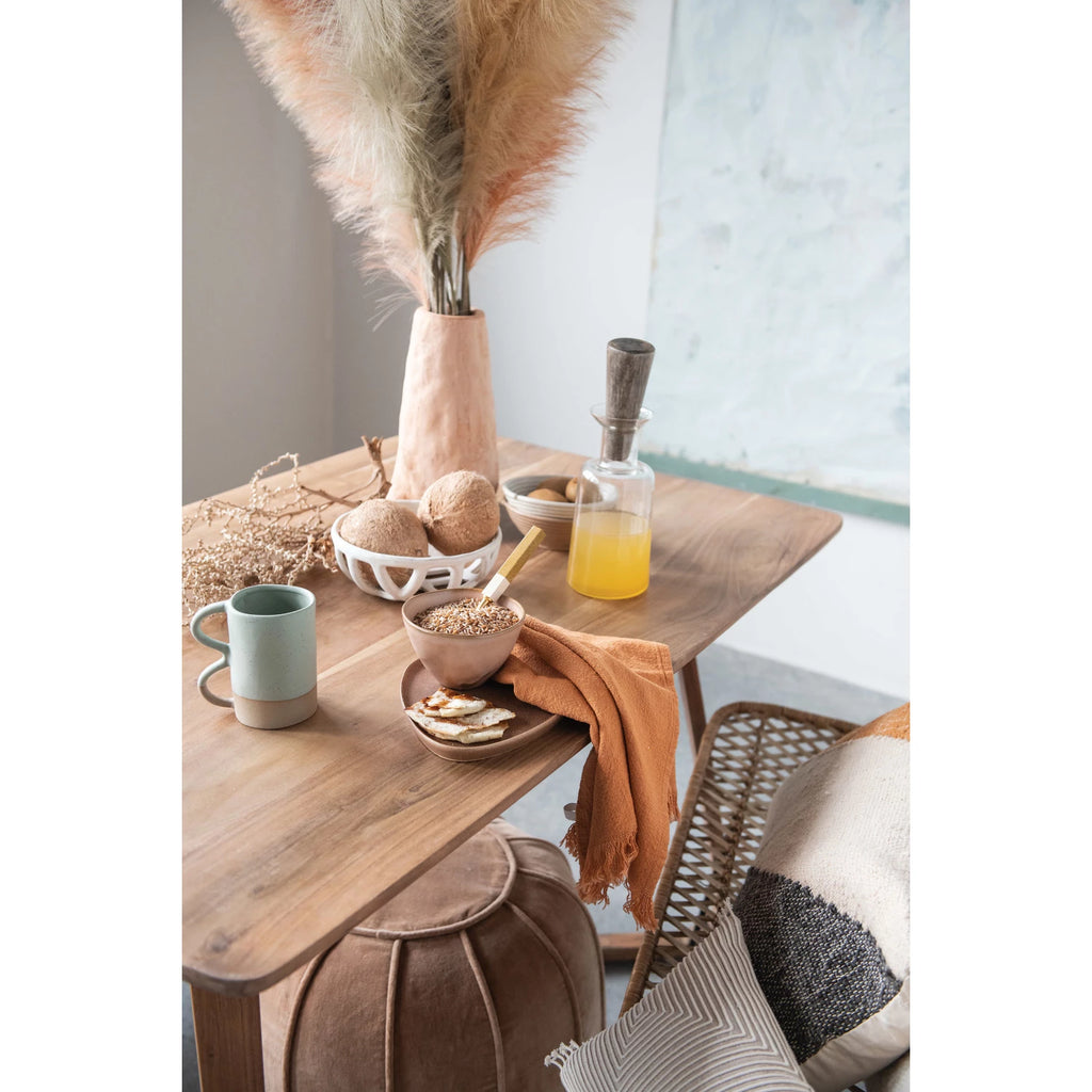 Creative Co-op - Handmade Stoneware Basket Bowl