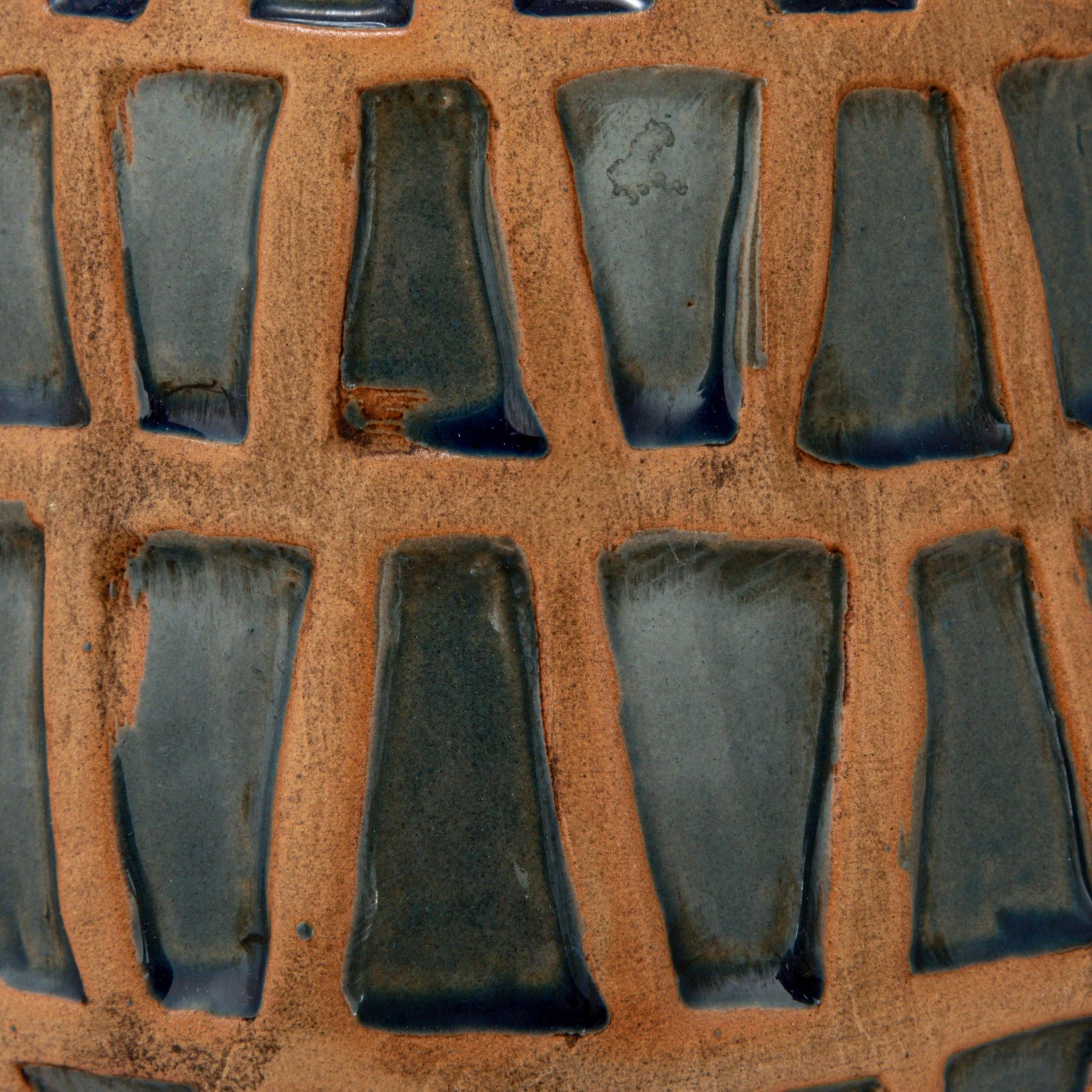 Creative Co-Op - Debossed Terra-Cotta & Blue Vase