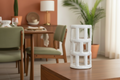 Creative Co-Op - Stoneware Open Work Vase/ Lantern, White