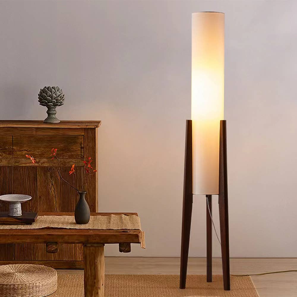 VIVZONE - 51'' Tall Solid Wood Standing Lamp Floor Lamp