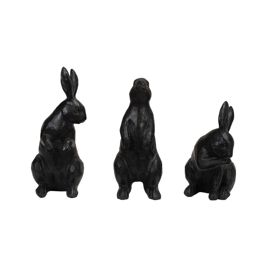 Creative Co-Op - Resin Rabbit Cast Iron Finish (3 styles)