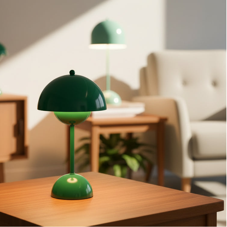 Creative Co-Op - LED Metal Table Lamp w/ Inline Switch - Green