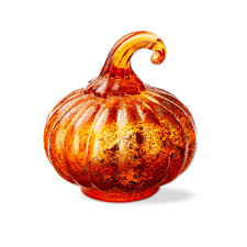 Small Harvest Glass Pumpkin Decor