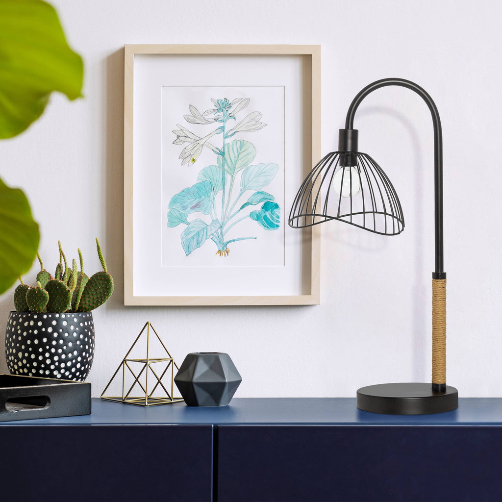 Black Dome Shade Table Lamp 20.5"H