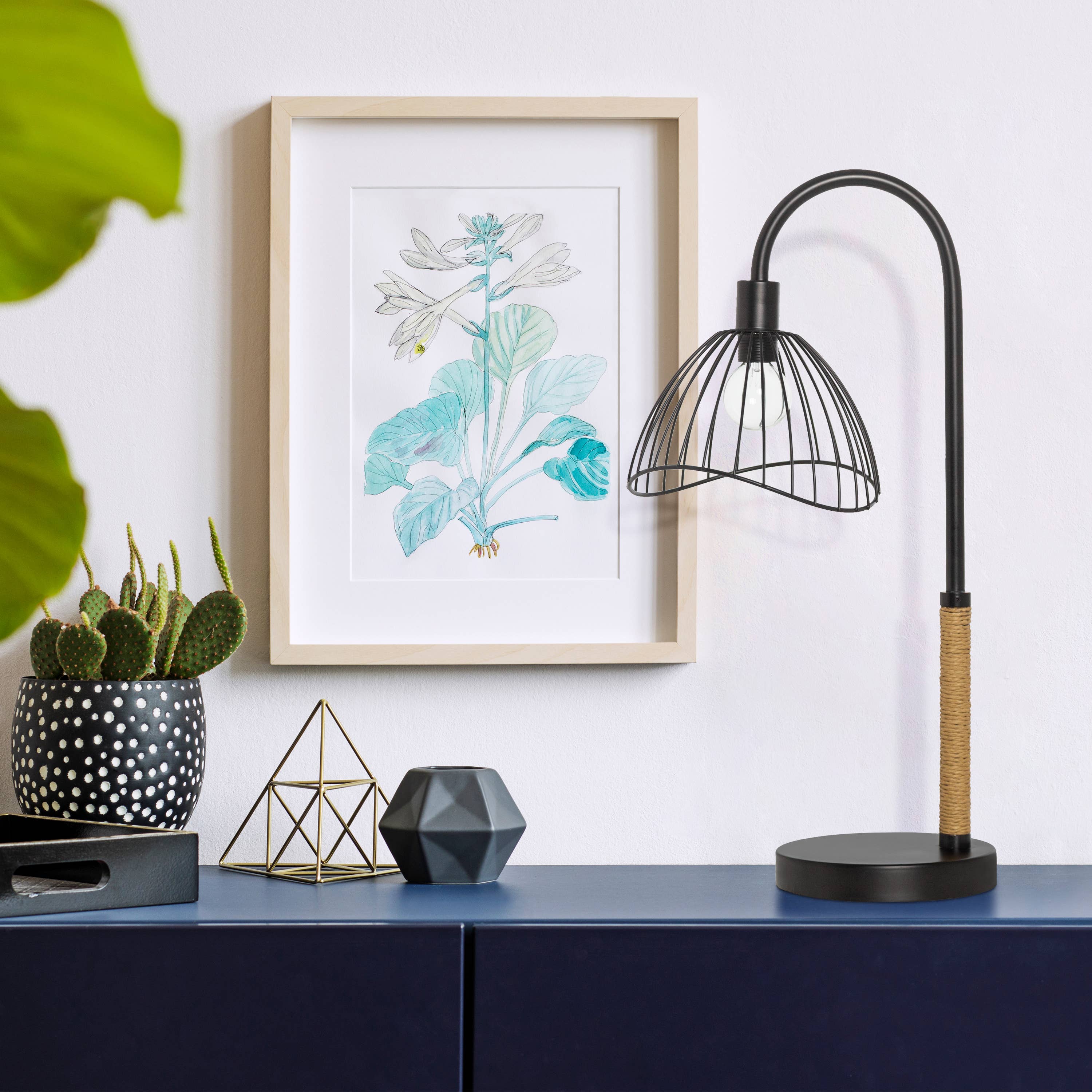 Black Dome Shade Table Lamp 20.5"H